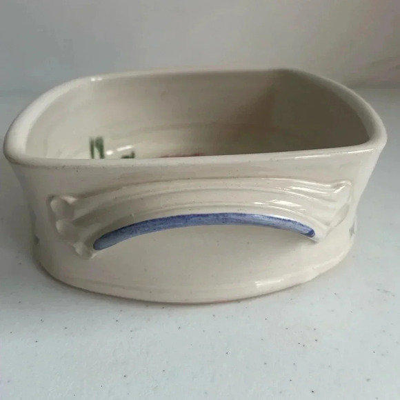 Mississippi Mud pottery Serving Dish Floral like new 7x7x3 Hand Thrown Alton, IL - Picture 4 of 10